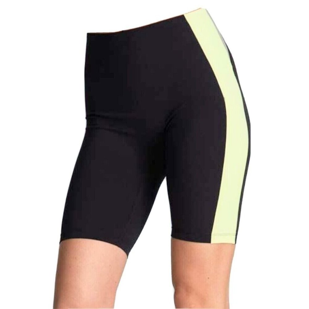 Noli Women's Bike Biker Shorts Black & Yellow  Size X-Small XS NEW